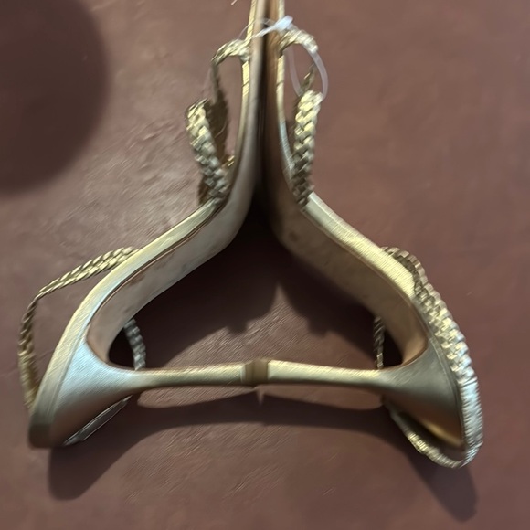 Michael Kors Leather Gold Heel Sandals - Picture 6 of 11